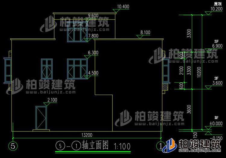 背立面图